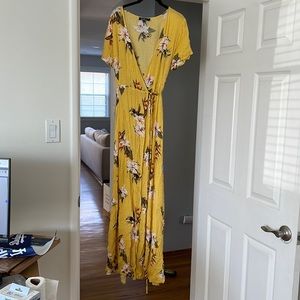 Lulus yellow wrap dress